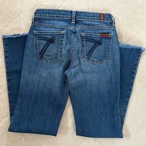 Seven For All Mankind bootcut size 26 frayed inseam 28”